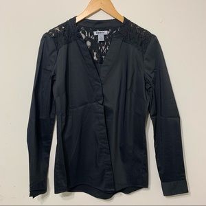 DKNY Black Lace Button Down (XS)